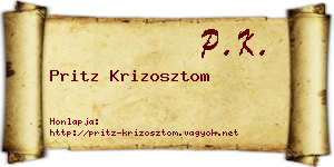 Pritz Krizosztom névjegykártya